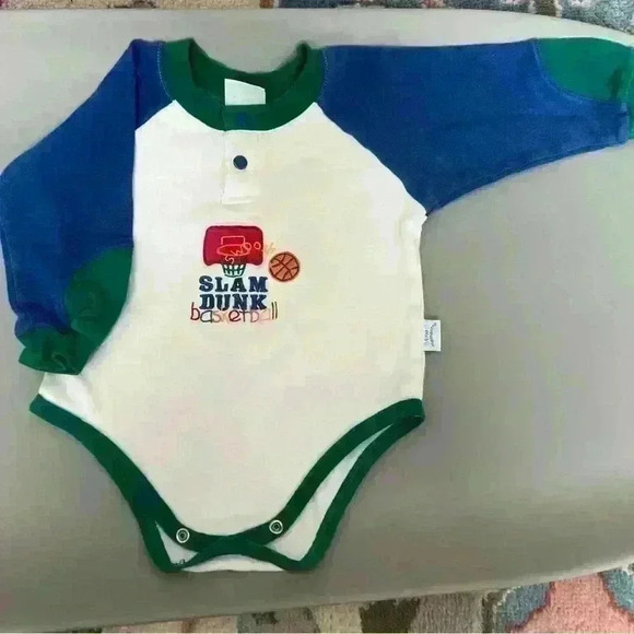 Vintage 100% cotton 90s basketball slam dunk bodysuit. - Picture 3 of 4